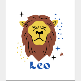 Leo Star Sign Birthday Mud Posters and Art